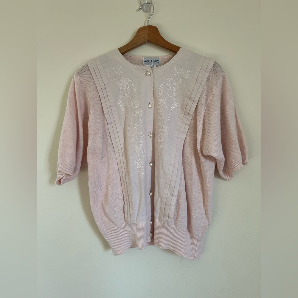 Vintage Baby Pink Ladies Knit Top